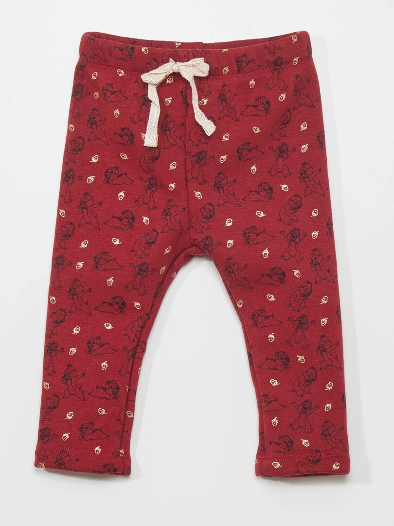 Legging épais 'Disney' 'Tic&Tac' rouge