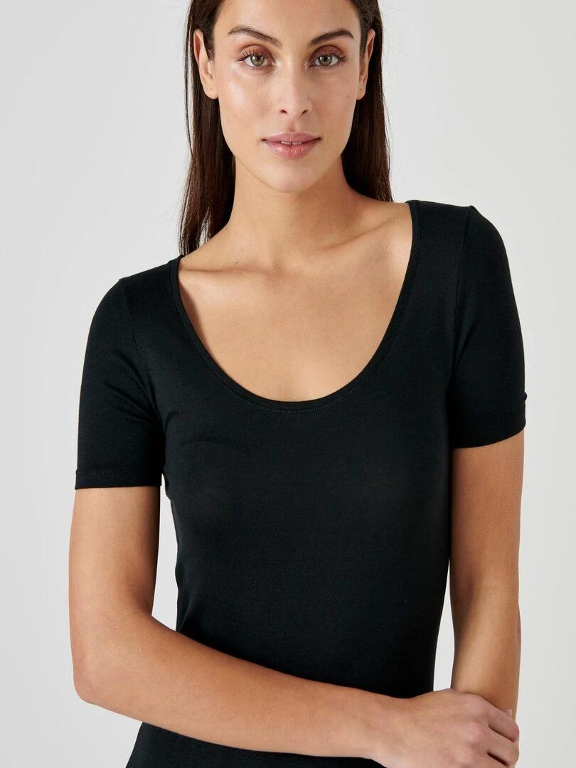 T shirt manches courtes Thermolactyl invisible Damart Noir