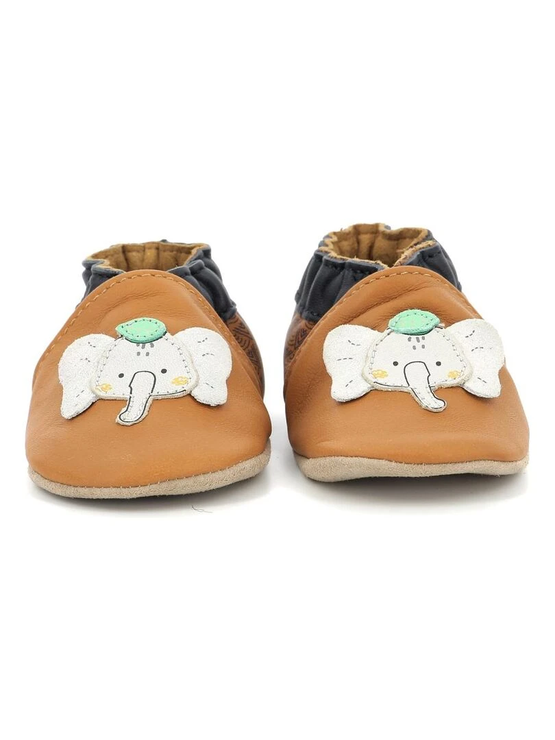 Chaussons Cuir Elefant Jungle   Marron