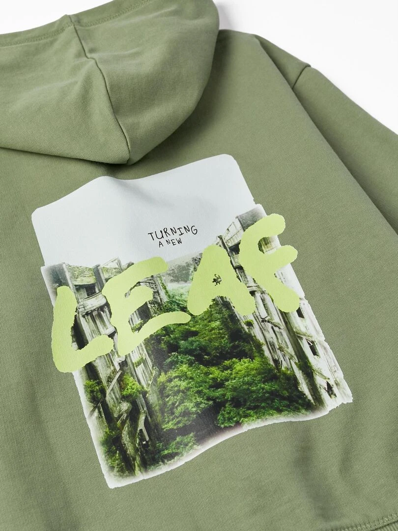 Manteau avec Capuche pour Garçon 'Turning a New Leaf'   NATURE TAKEOVER   Vert