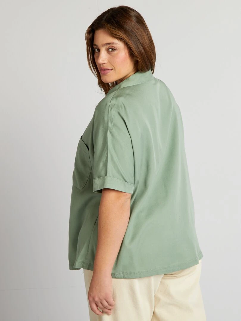 Chemisier léger à col pyjama   Vert