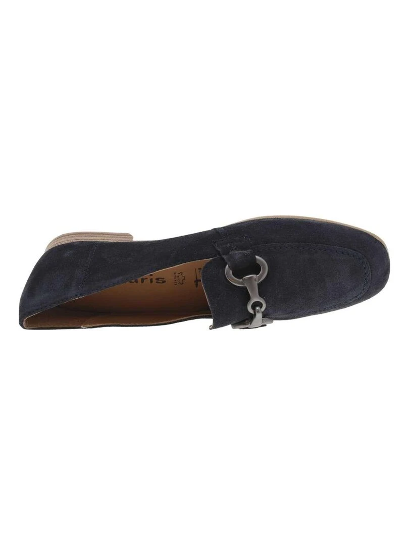 TAMARIS   Mocassins cuir de vachette   Bleu marine