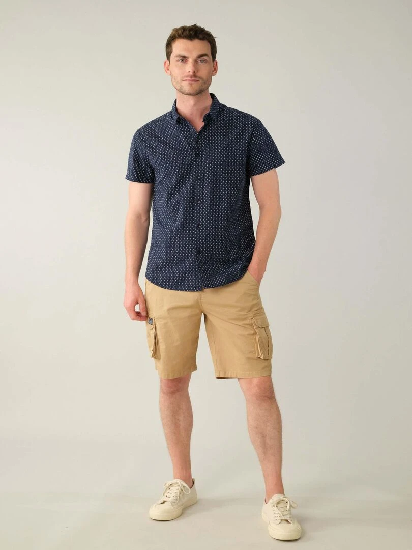 Chemise homme à motifs palmiers 'Deeluxe' Bleu marine