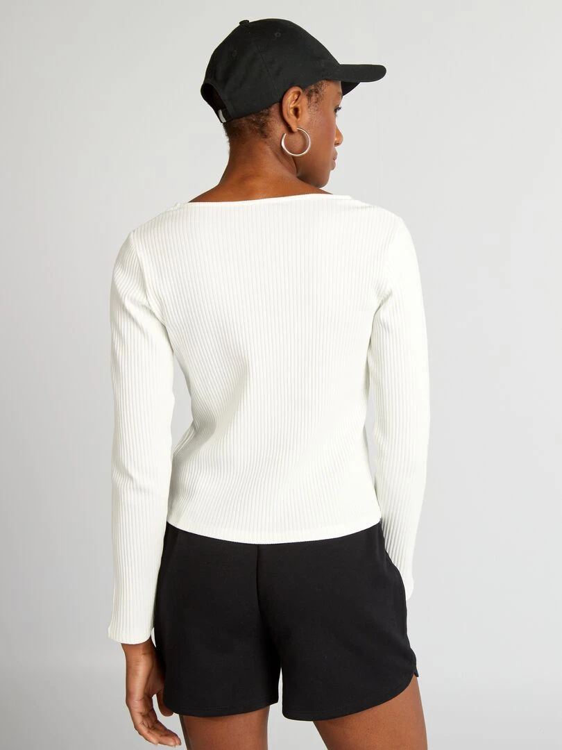 Gilet en jersey côtelé   Blanc