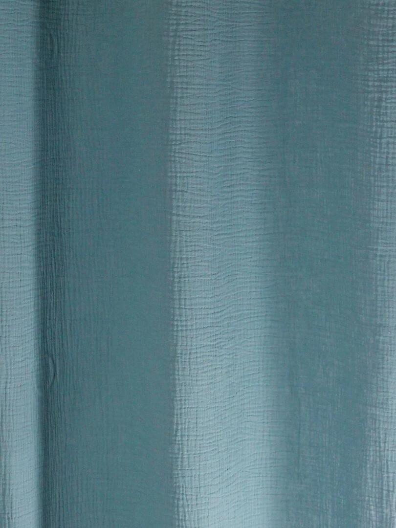 Rideau en gaz de coton Bleu