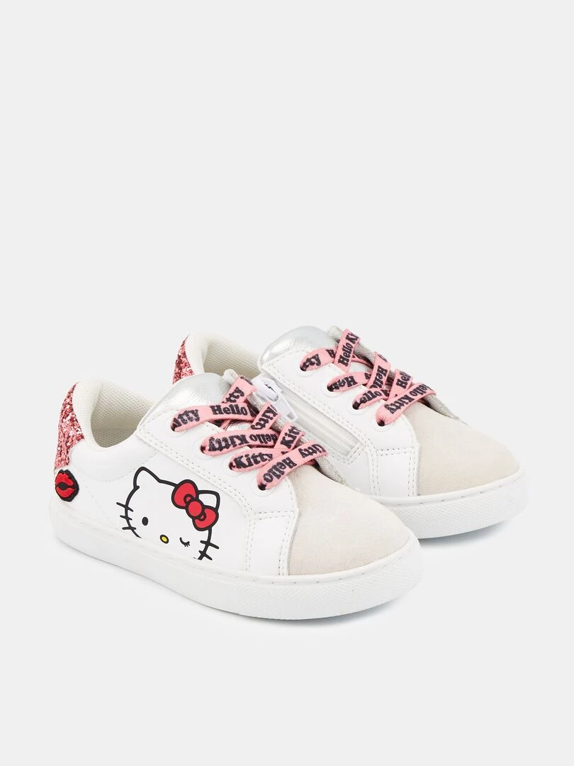 Mini Simone Hello Kitty Glitter Rose Blanc