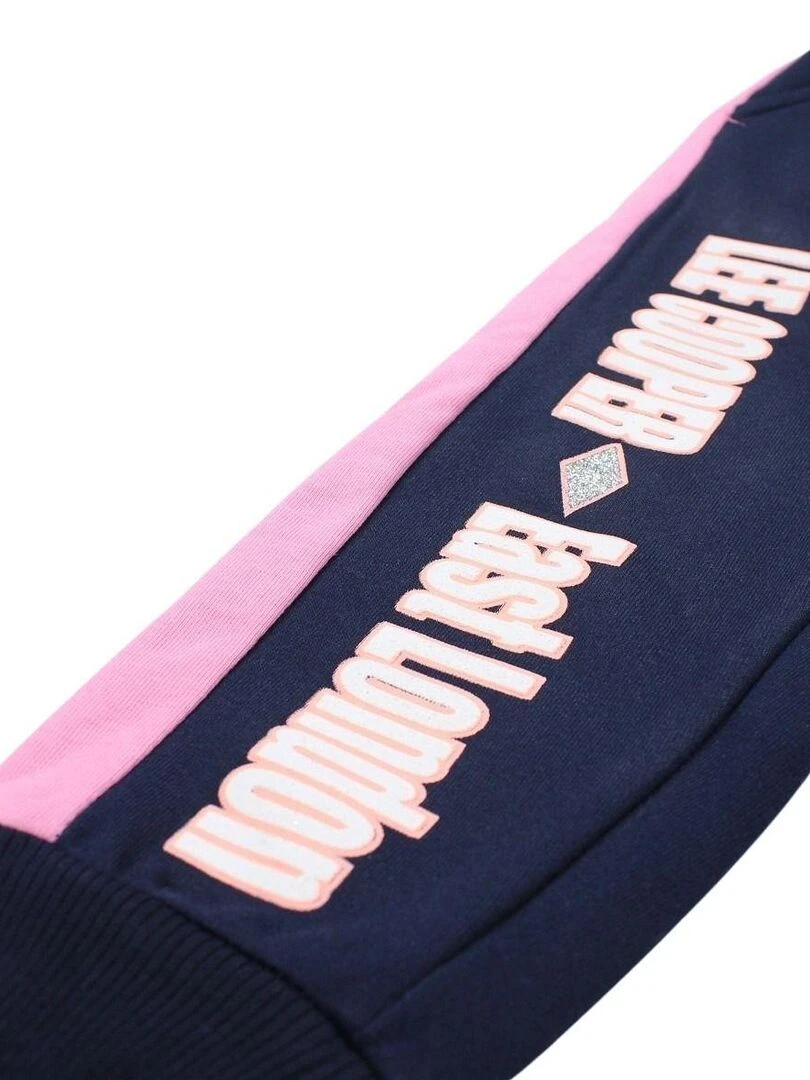 Lee Cooper   Jogging fille imprimé logo en coton   Bleu marine