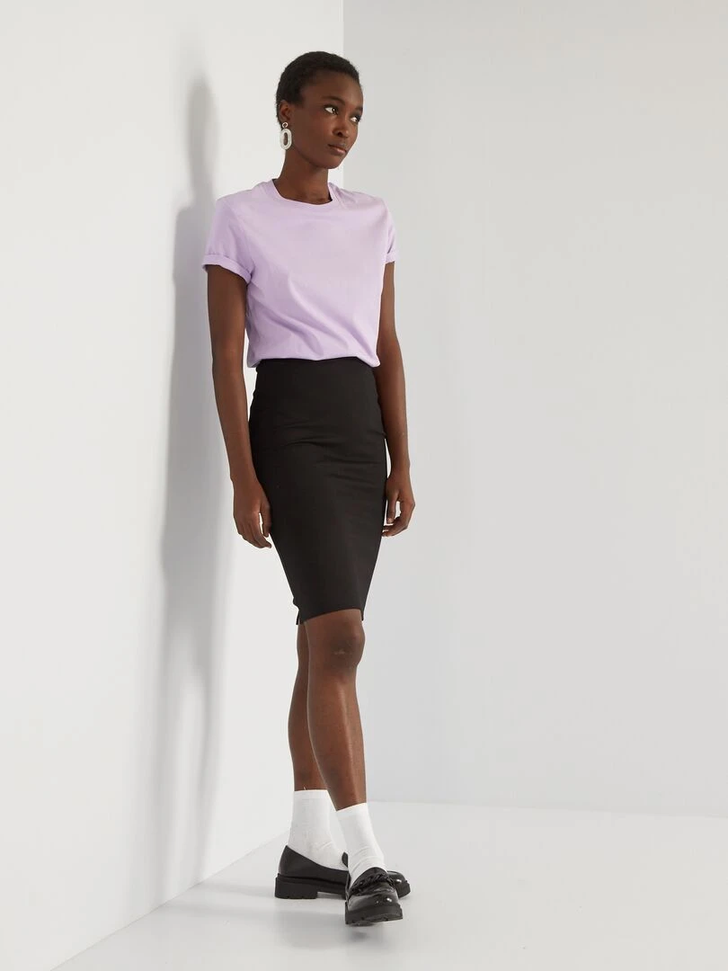 Jupe crayon en maille milano noir