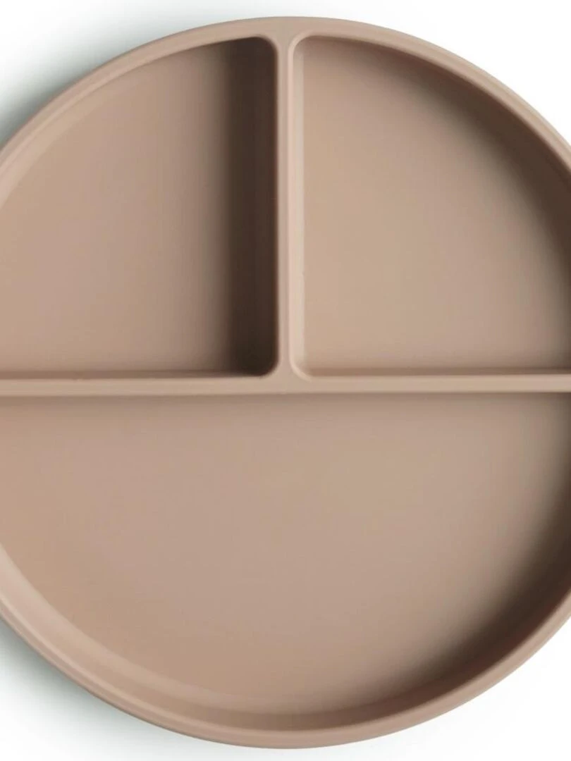 Assiette à compartiments en silicone avec ventouse Natural Beige