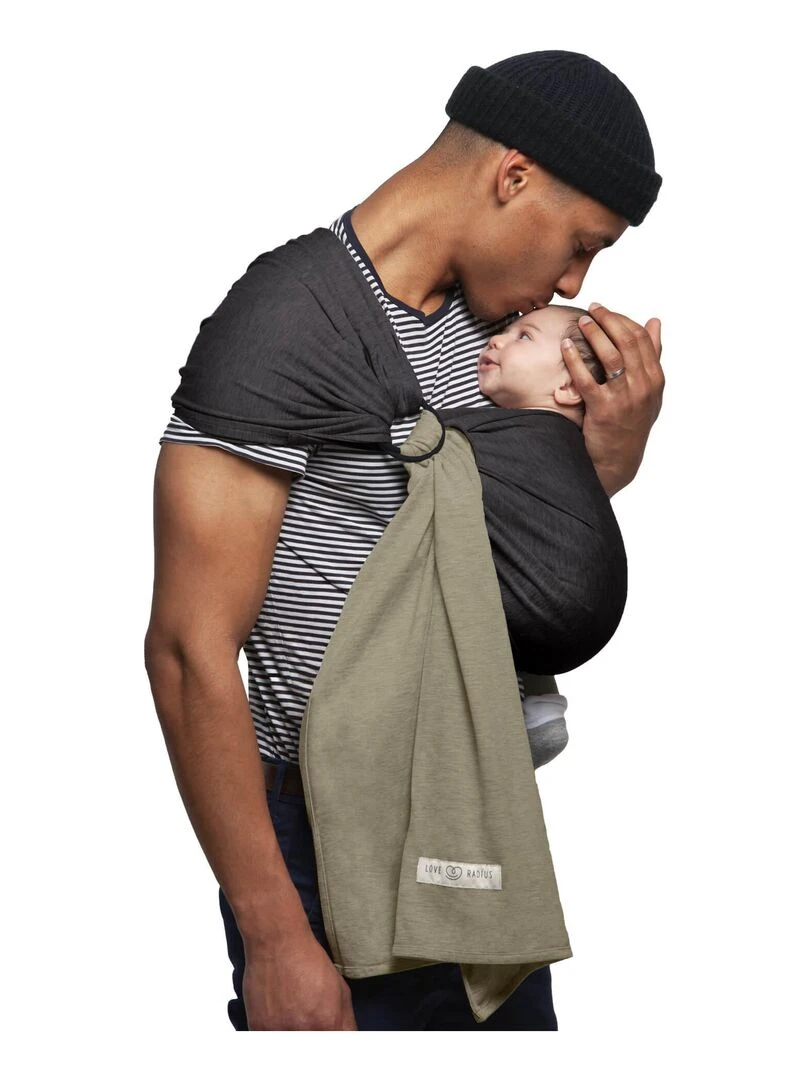 Sling La Petite Echarpe Sans Nœud Anthracite Olive (réversible) Vert olive