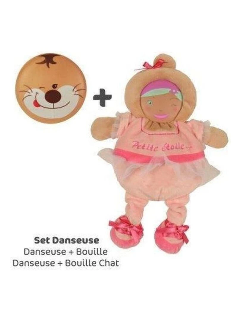 Doudou Doudou et Compagnie les bouilles set danseuse + bouille chat DC2291 Rose