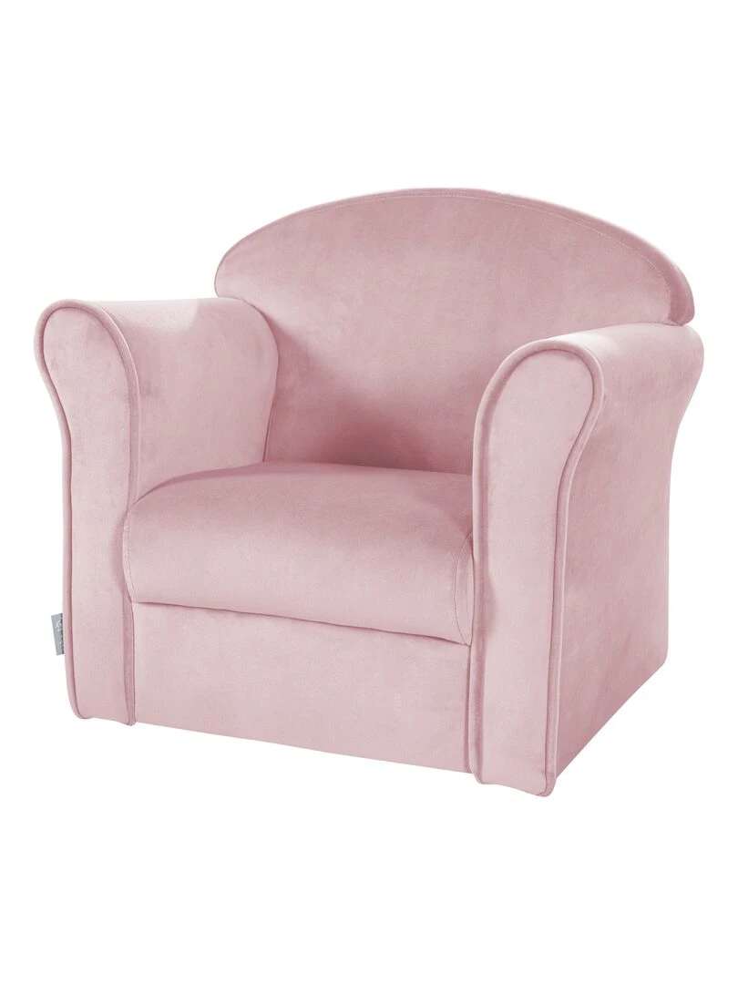 ROBA Fauteuil Club en Velours "Lil Sofa" Chaise Rembourrée avec Accoudoirs Confortable Rose Rose