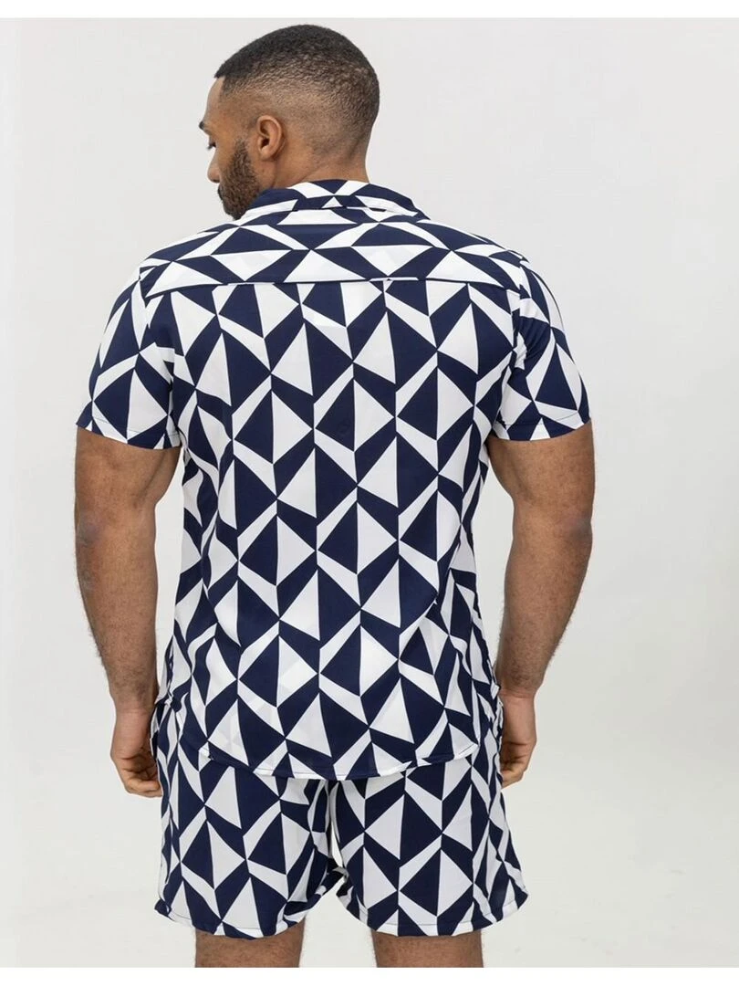 Ensemble Short Chemise Kebello   Bleu marine