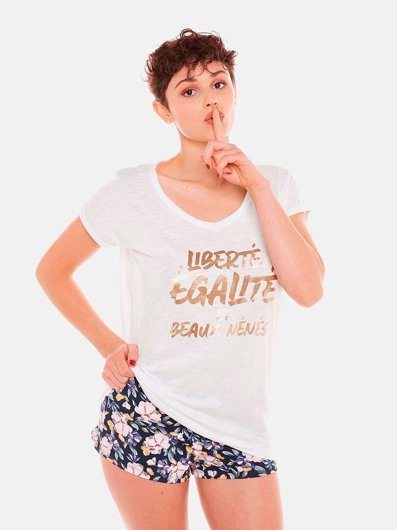 T shirt BEAUX NENES   Pomm'Poire   Blanc