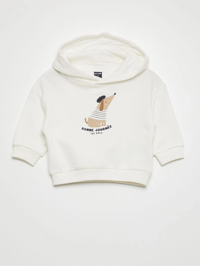 Ensemble Sweat + jogging   2 pièces   Blanc/bleu