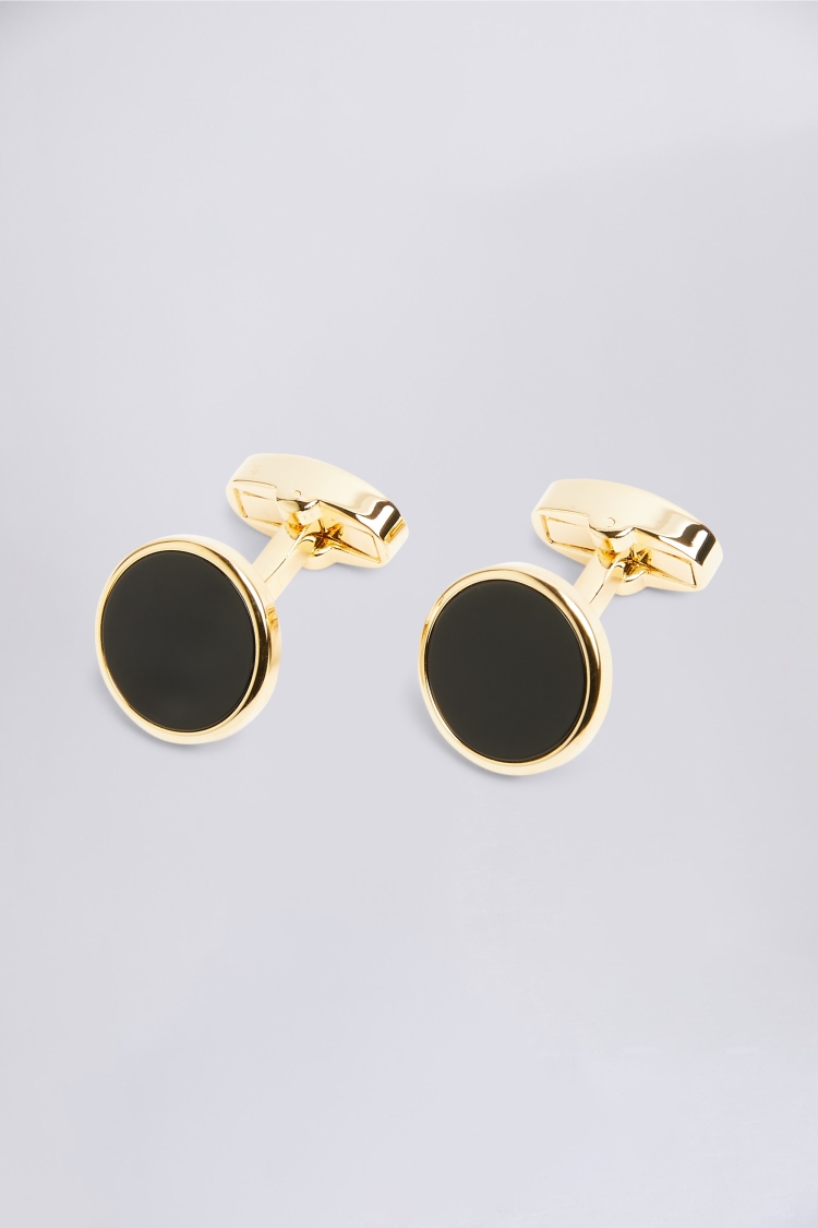 Gold Onyx Cufflinks Buy Online at Moss
