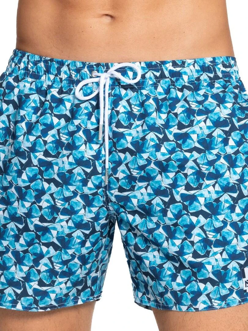 Short de bain imprimé pétales Tarara Bleu