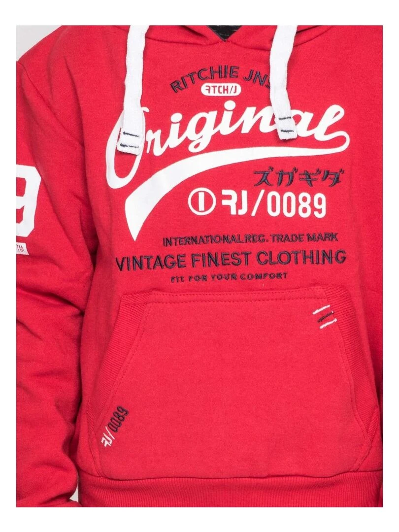 Sweat capuche WARLUZ J Rouge