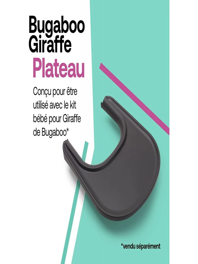 Tablette noire pour chaise haute Giraffe de Bugaboo Gris