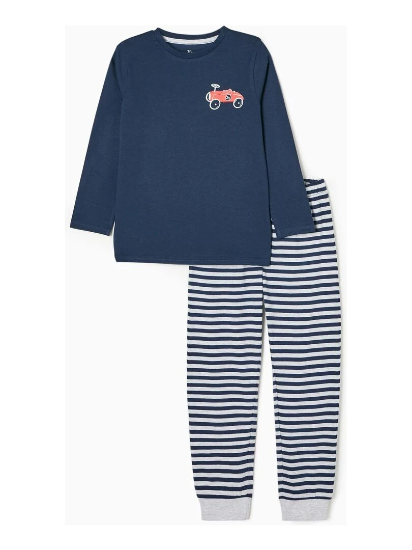 Pyjama en Coton Garçon 'Voiture de Course' manches longues ESSENTIALS LINE Bleu foncé