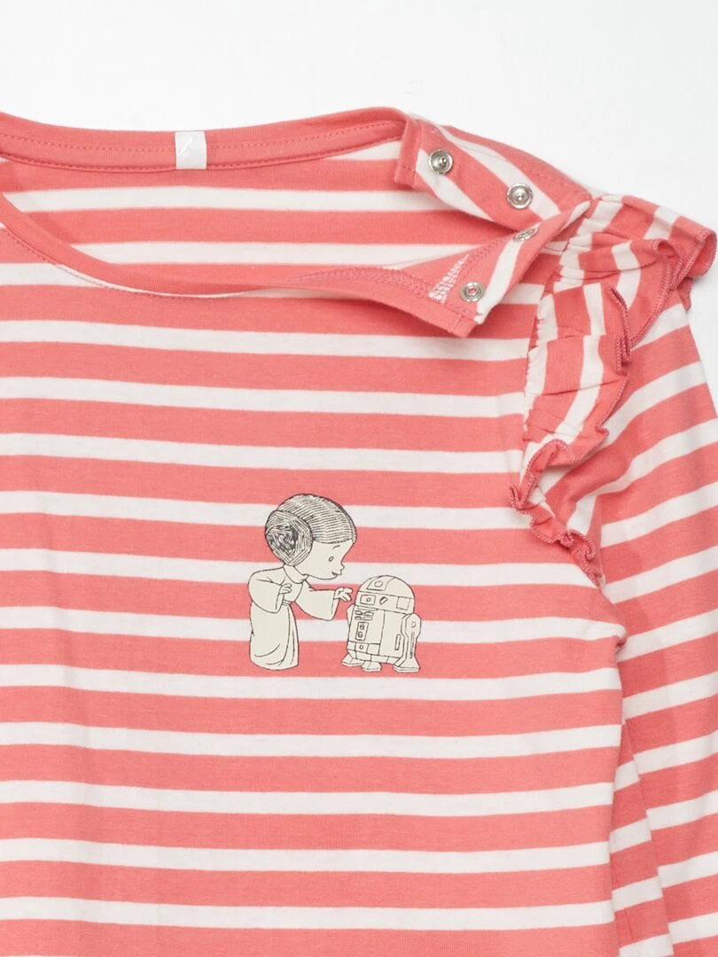 T shirt 'Disney' avec volants   So Easy   Rose