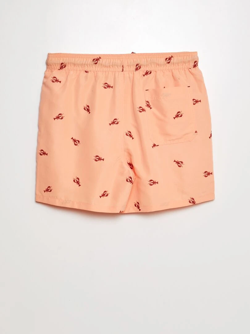 Short de bain à motif   Orange rose