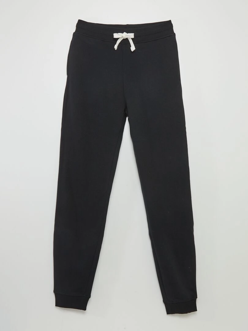 Pantalon uni en molleton noir