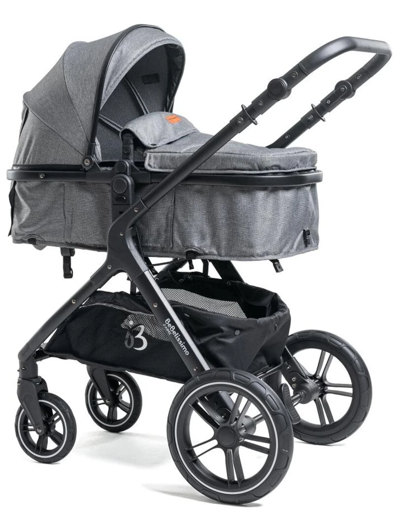 Bebelissimo Poussette transformable combinée convertible 2 en 1 poids 0 22kg NYA gris Gris