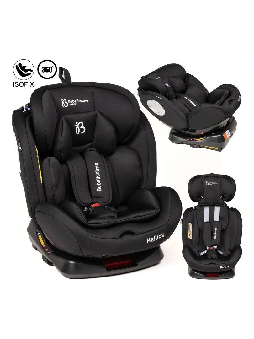 BEBELISSIMO Siège auto Isofix pivotant 360 ° groupe 0+/1/2/3 (0 36kg) Hellios noir /noir Noir