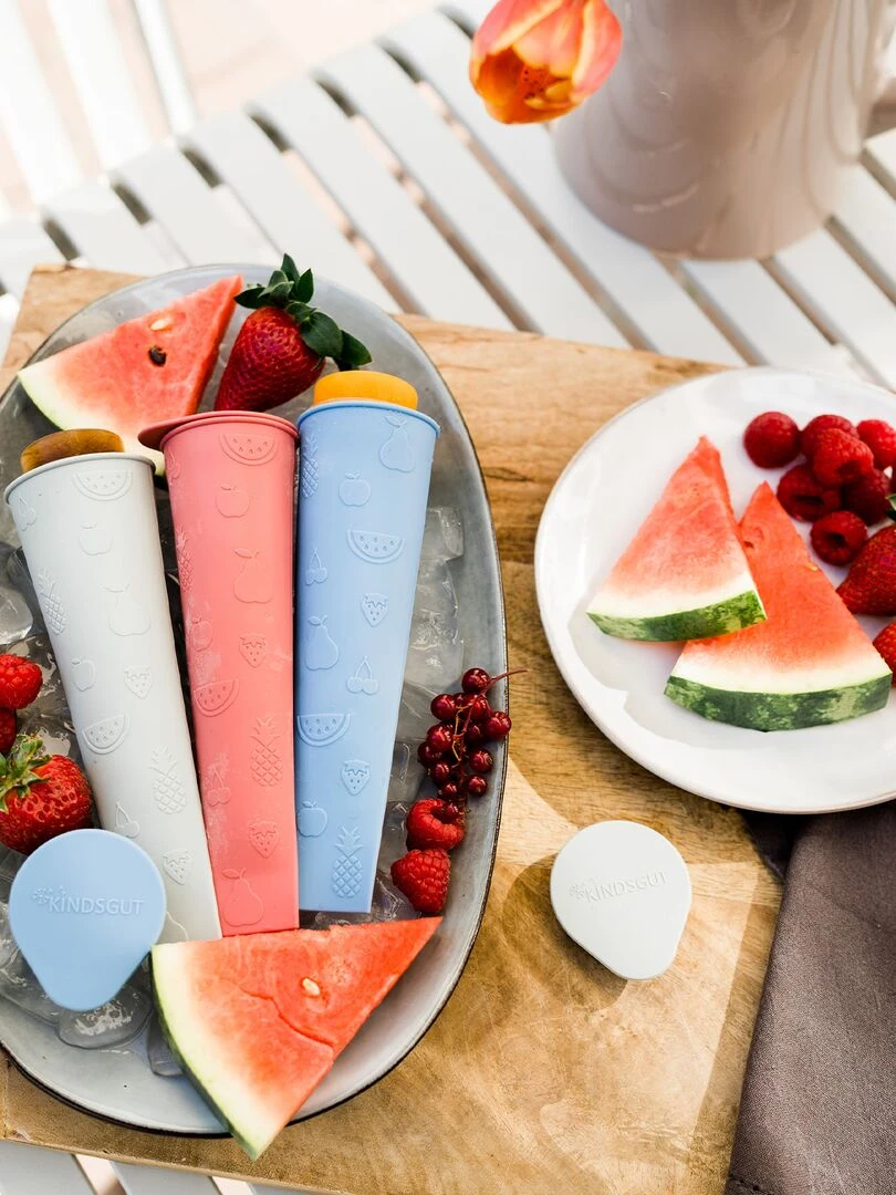 Moules à glace en silicone set de 3 Blanc Rouge Gris