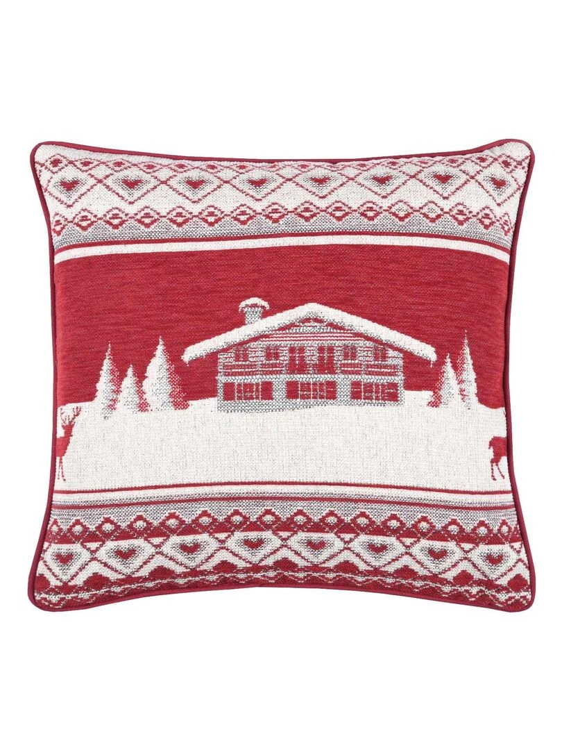 Coussin au style esprit de montagne Rouge