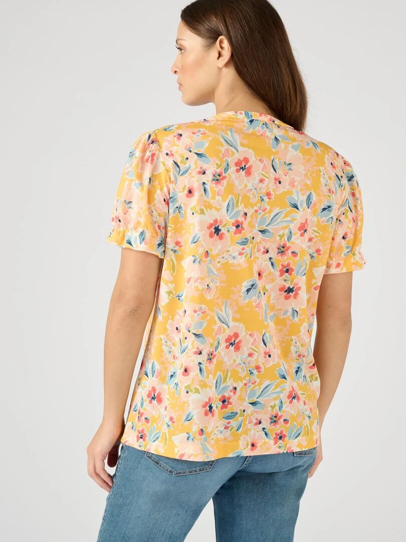 Tee shirt en maille crêpe   Damart   Jaune