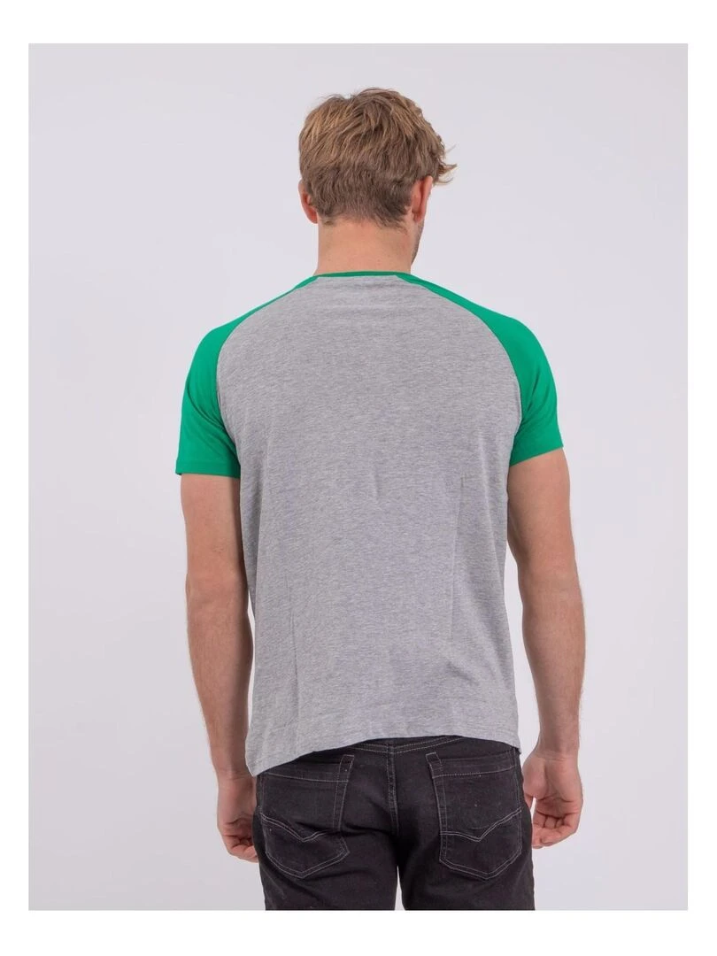 T shirt col rond pur coton NECHIN Vert