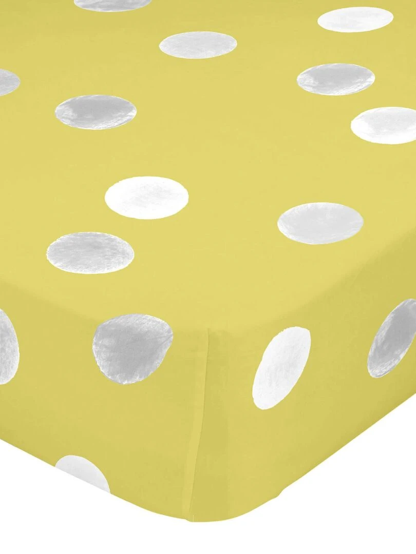 Drap housse Confetti "Happyfriday"   Blanc