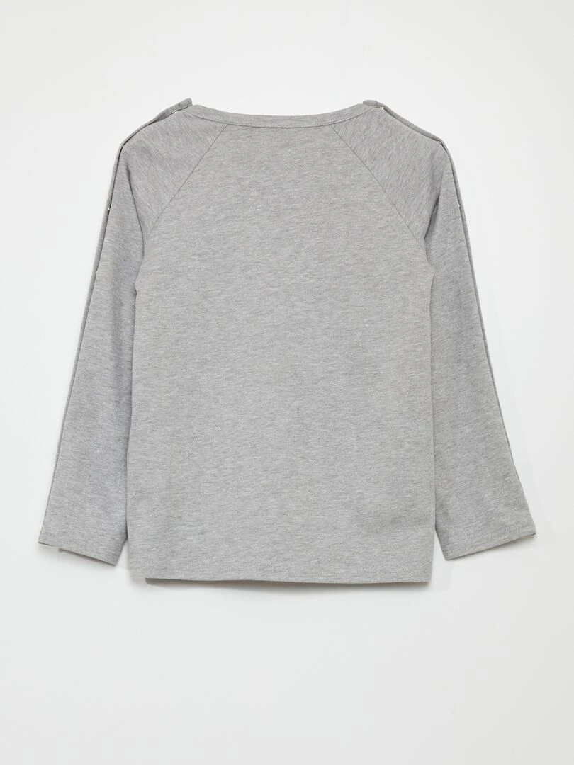 T shirt à manches longues pressionnées   So Easy   Gris