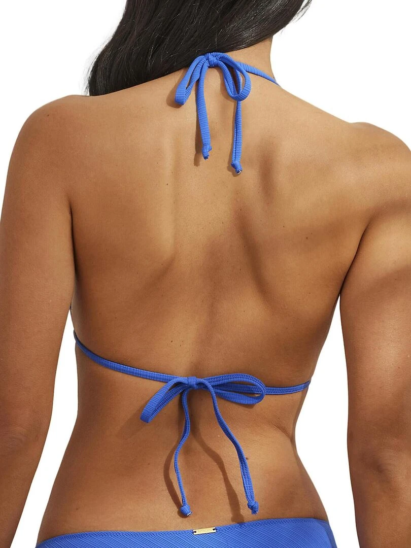 Haut maillot de bain triangle push up multipositions Daiquiri Bleu