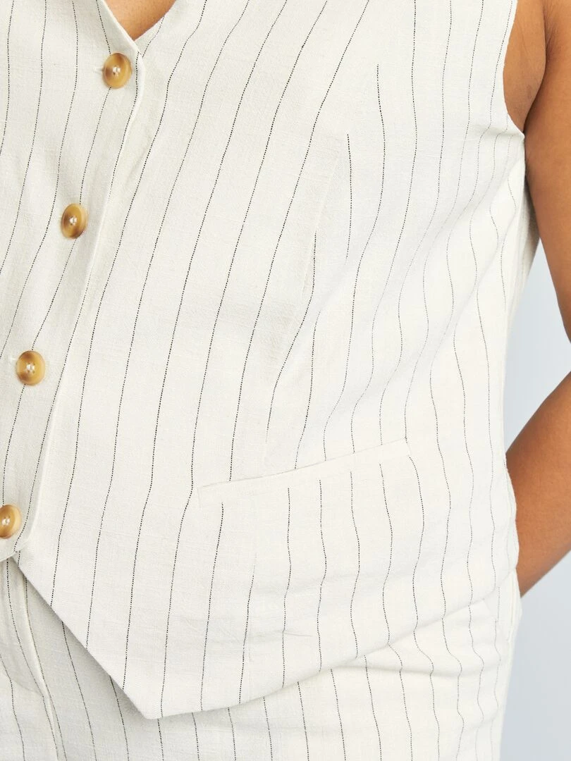 Gilet de costume style garçon de café   Beige