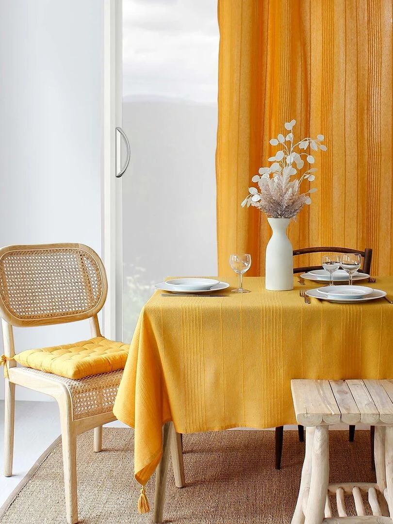 Nappe tendance en coton recyclé Jaune moutarde