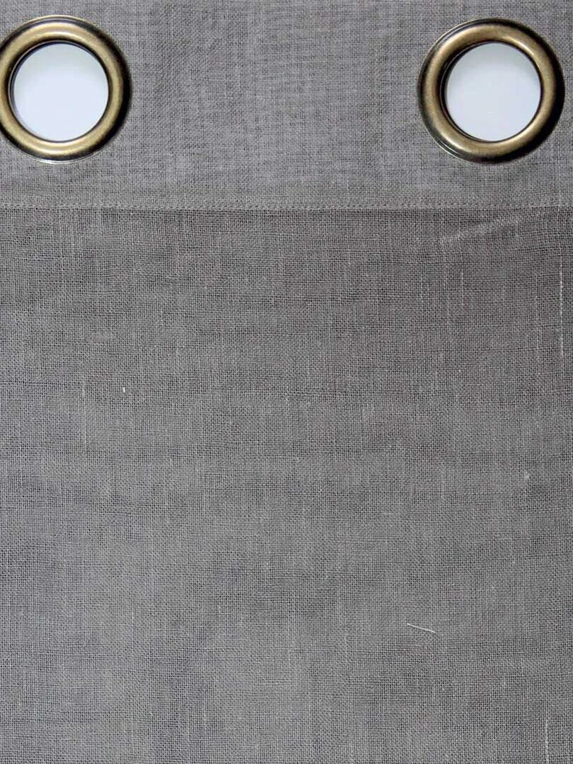 Voilage 100% Lin à oeillet gris anthracite