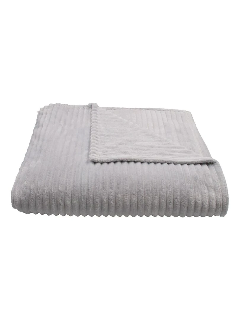 Couverture polaire Effet côtelé 3D Gris perle
