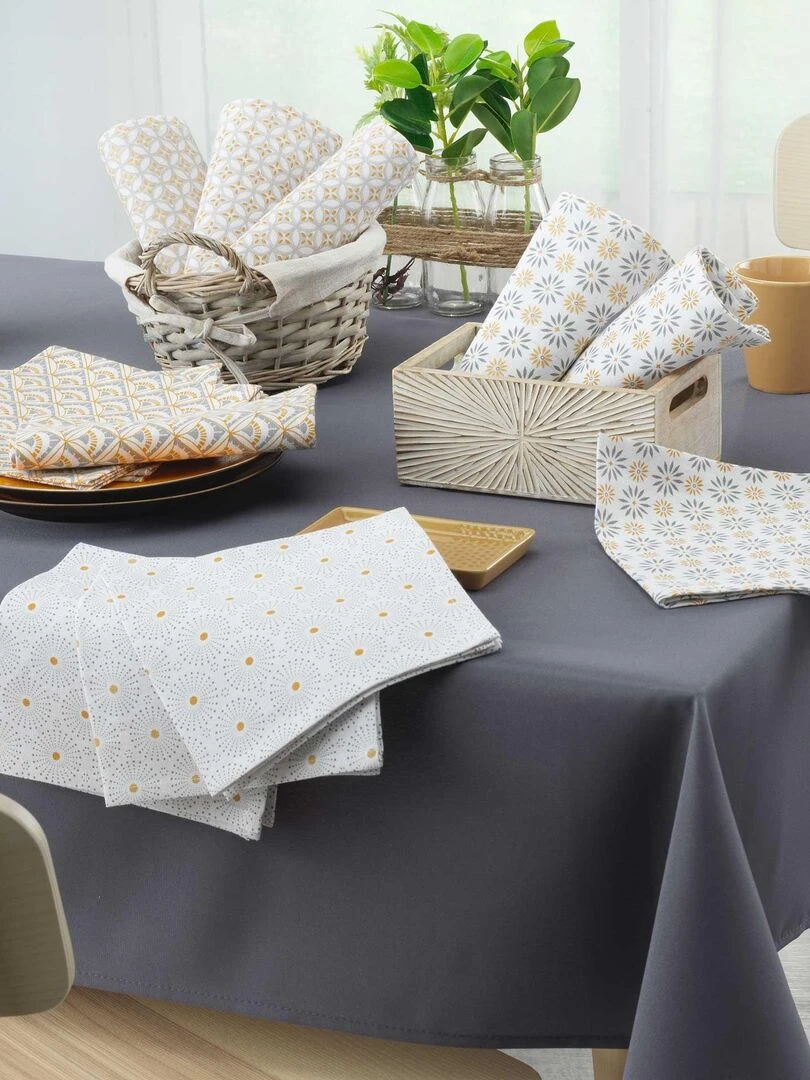 3 Serviettes de table coton Azelia   Blanc