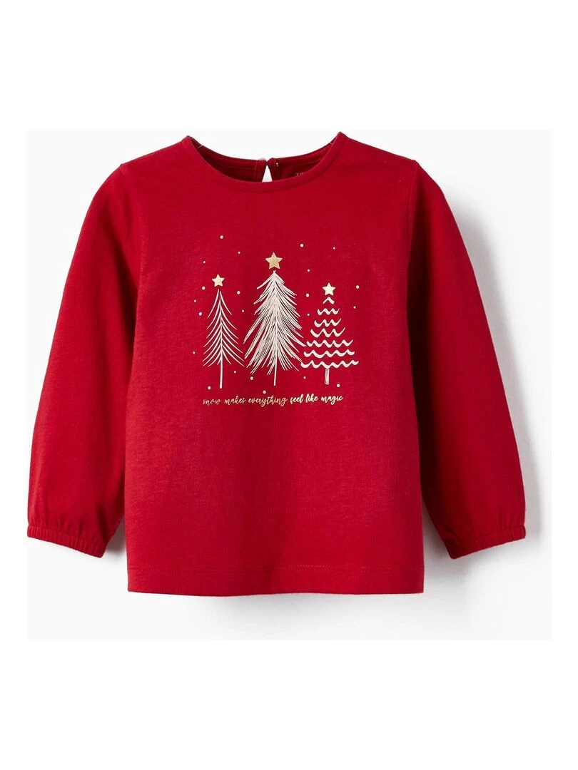 T shirt à manches longues noël 'Zippy' Rouge