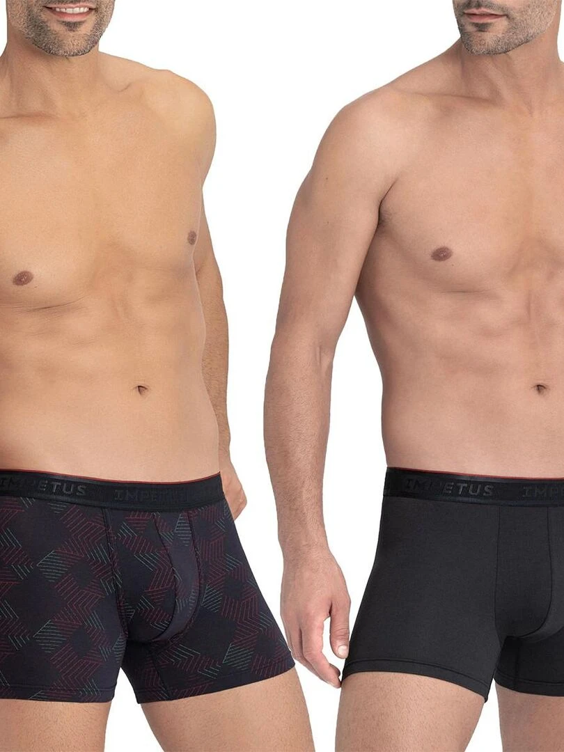 Lot de deux boxers coton et modal Kuriso Bleu