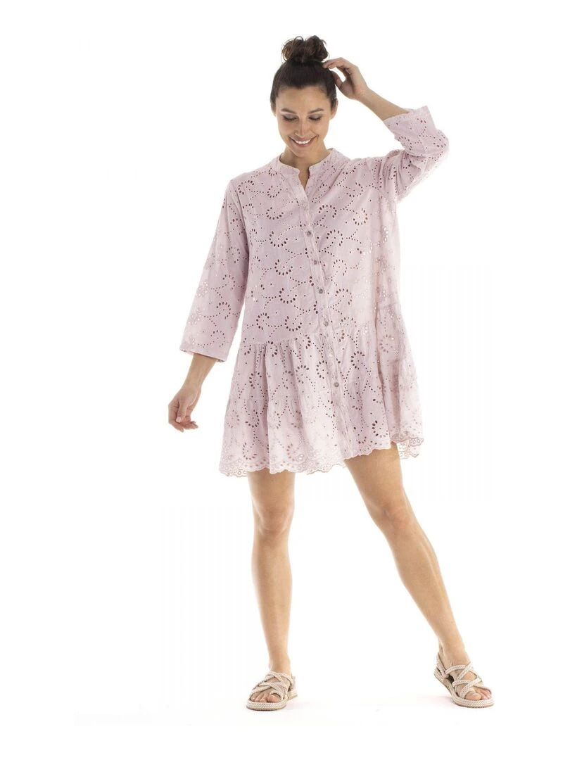 Robe mao RAISSA   Gérard Pasquier   Rose pâle