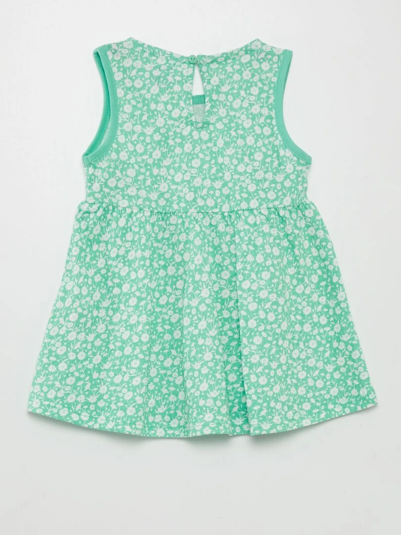 Robe sans manches à motif Vert