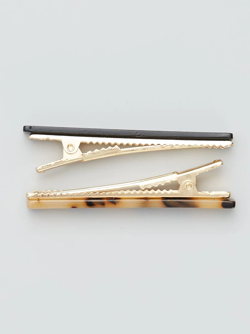 Lot de 4 pinces crocodiles   doré