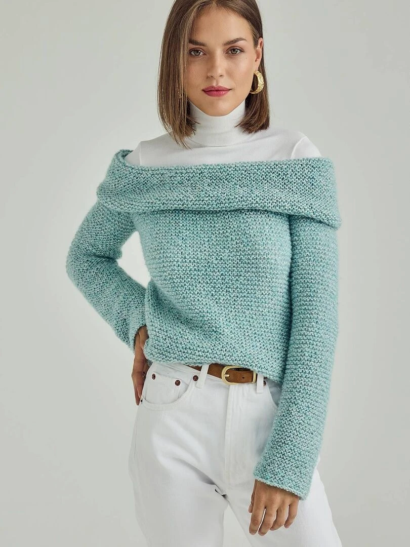 Kit Tricot Pull 1er projet Candice Bleu Bleu