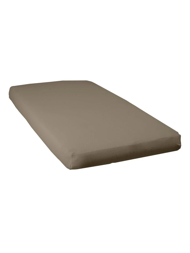 Drap housse uni 70x140 cm   Taupe   Gris taupe