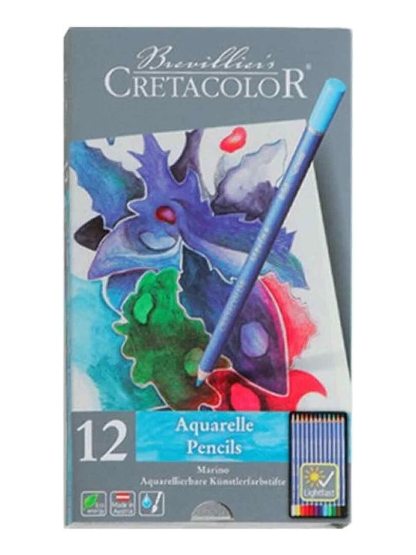 Set 12 crayons de couleur aquarellables Boîte N/A