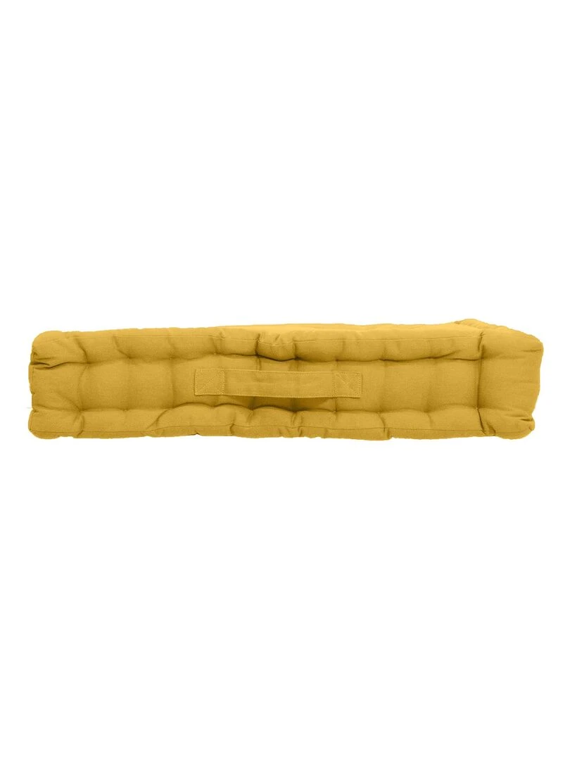 Coussin de sol uni en pur coton Jaune
